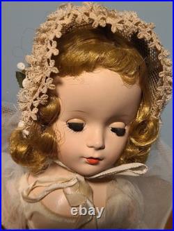 Vintage 1950's Madame Alexander Wendy Face Bride Doll Blonde Tagged Dress 15
