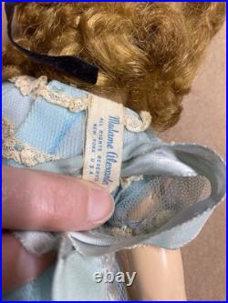 Vintage 1950s MADAME ALEXANDER BLONDE 15 WINNIE WALKER DOLL, DRESS + SHOES