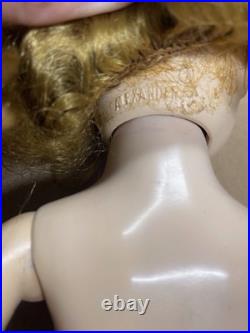 Vintage 1950s MADAME ALEXANDER BLONDE 15 WINNIE WALKER DOLL, DRESS + SHOES