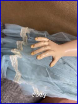 Vintage 1950s MADAME ALEXANDER BLONDE 15 WINNIE WALKER DOLL, DRESS + SHOES