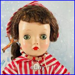 Vintage 1950s Madame Alexander Binnie Walker Doll 15 Red Striped Tagged Dress