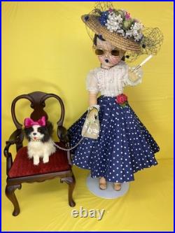 Vintage 1950s Madame Alexander Cissy doll with Pet Dog- Chair for display only