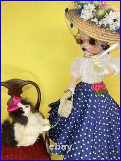 Vintage 1950s Madame Alexander Cissy doll with Pet Dog- Chair for display only