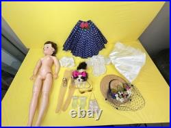 Vintage 1950s Madame Alexander Cissy doll with Pet Dog- Chair for display only