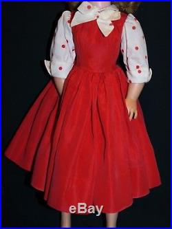 Vintage 1950s Madame Alexander Tagged CISSY gown Red with polkadot dress