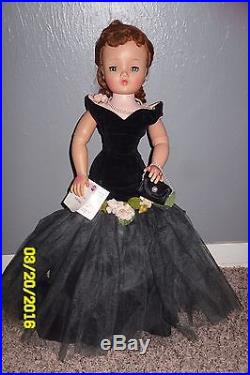 Vintage 1950s Redhead Madame Alexander Cissy Doll with Original Black Velvet Dress