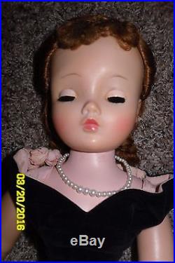 Vintage 1950s Redhead Madame Alexander Cissy Doll with Original Black Velvet Dress