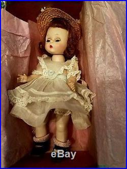 Vintage 1954 Alexander-kins 8in doll, auburn hair with tagged dress and box