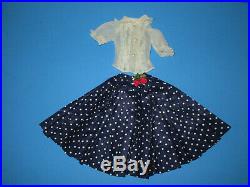 Vintage 1957 Madame Alexander Cissy HTF Navy Polka Dot Skirt & Nylon Blouse