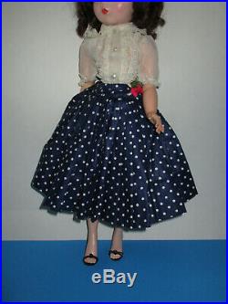 Vintage 1957 Madame Alexander Cissy HTF Navy Polka Dot Skirt & Nylon Blouse