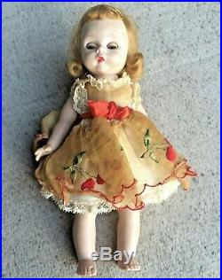 Vintage 1957 Madame Alexander Kins Cherry Twin Wendy Doll Bent Knee Tagged Dress
