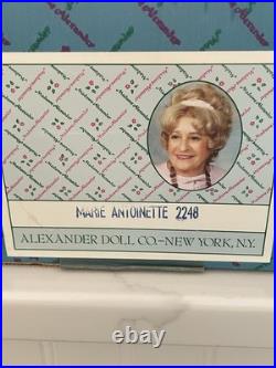 Vintage 1961 Madam Alexander Doll Marie Antionette With Tags And Box