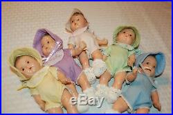 Vintage 7.5 Madame Alexander Dionne Quintuplets High chair tagged rompers hats