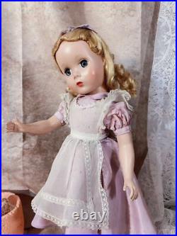 Vintage Alice in Wonderland with Maggie Face Madame Alexander 14 Tagged Dress