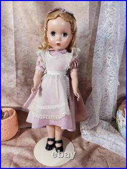 Vintage Alice in Wonderland with Maggie Face Madame Alexander 14 Tagged Dress