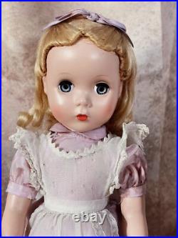Vintage Alice in Wonderland with Maggie Face Madame Alexander 14 Tagged Dress