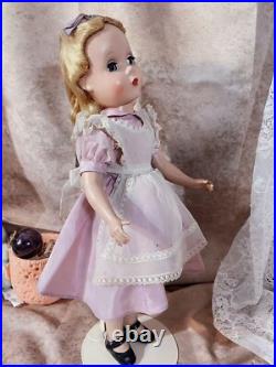 Vintage Alice in Wonderland with Maggie Face Madame Alexander 14 Tagged Dress