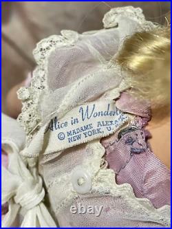 Vintage Alice in Wonderland with Maggie Face Madame Alexander 14 Tagged Dress