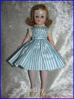 Vintage Blonde Madame Alexander Dollcissette In Tagged Blue Striped Dress