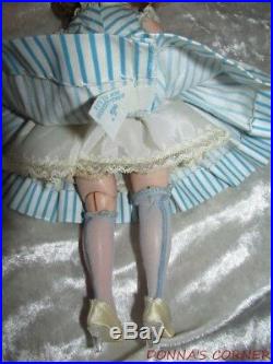 Vintage Blonde Madame Alexander Dollcissette In Tagged Blue Striped Dress
