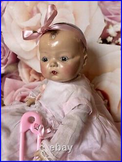 Vintage Composition Madame Alexander Baby Pinky Doll Original Dress. C. 1936 16