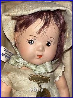 Vintage Composition Madame Alexander Emilie Dionne Quintuplet Doll 7.5 In Box