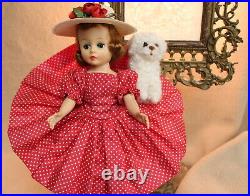 Vintage MADAME ALEXANDER Aub Cissette 1958 Doll Tagged MINT Dress withToy Poodle