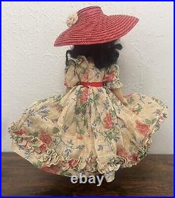 Vintage Madam Alexander Scarlett O'Hara 11 Doll Composition Shaped Dress & Hat