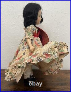 Vintage Madam Alexander Scarlett O'Hara 11 Doll Composition Shaped Dress & Hat