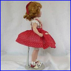 Vintage Madame Alexander 14 Maggie teenager doll, tagged red dotted Swiss dress