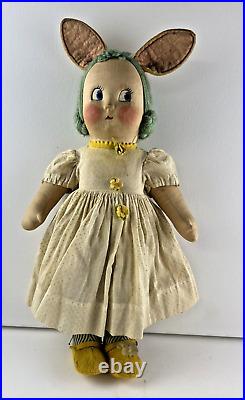 Vintage Madame Alexander 1939 Cloth 14 Belle Brummel Bunny, Hard to Find