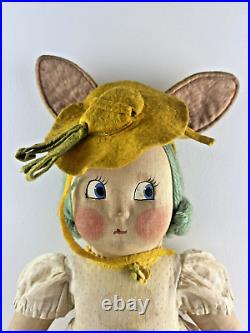 Vintage Madame Alexander 1939 Cloth 14 Belle Brummel Bunny, Hard to Find