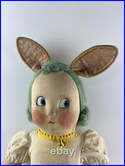 Vintage Madame Alexander 1939 Cloth 14 Belle Brummel Bunny, Hard to Find