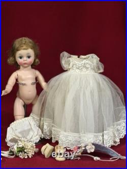 Vintage Madame Alexander 8 Doll Wendy Kin BLW Tagged Bride Dress