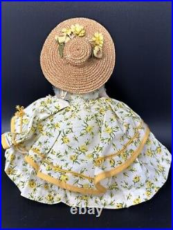 Vintage Madame Alexander Alexander-kins 1955 Scarlett Gown Tagged Yellow Floral