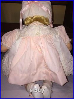 Vintage Madame Alexander Blonde Baby McGuffey Baby Doll 1962 Pink Dress 19 HTF