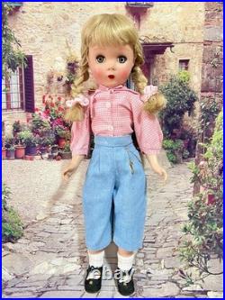 Vintage Madame Alexander Blonde Polly Pigtails 18 Inch Wearing Madame Alexander