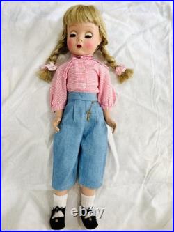 Vintage Madame Alexander Blonde Polly Pigtails 18 Inch Wearing Madame Alexander