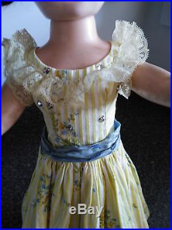 Vintage Madame Alexander CISSY Doll Dress Yellow Sundress Rhinestone Bodice