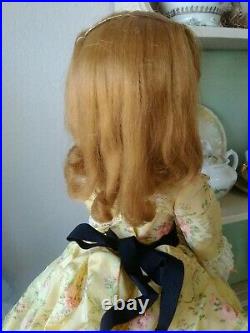 Vintage Madame Alexander Cissy 20 Doll, 1957 Yellow Floral Taffeta Dress withHat