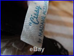 Vintage Madame Alexander Cissy Black Tagged Taffeta Dress with Lace Fichu