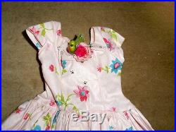 Vintage Madame Alexander Cissy Doll Dress with Rhinestones and Flower NO TAG