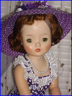 Vintage Madame Alexander Cissy Doll, Fabulous Auburn, REDHEAD in Purple outfit