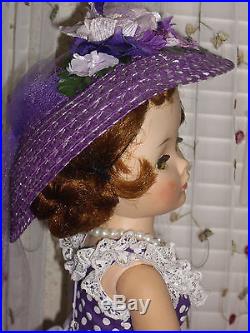 Vintage Madame Alexander Cissy Doll, Fabulous Auburn, REDHEAD in Purple outfit