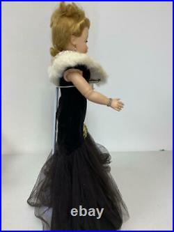 Vintage Madame Alexander Cissy Doll In Black Velvet, Net Gown, Jewelry, Shoes