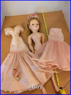 Vintage Madame Alexander Cissy Doll Tagged Pink Gown with Shoes & hat 1950's 20