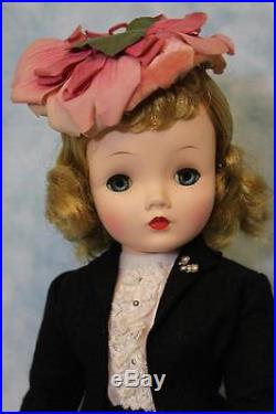 Vintage Madame Alexander Cissy Doll in Afternoon Suit, #2119, 1957 Black, White