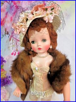 Vintage Madame Alexander Cissy Doll tagged Corset Red hair Blue eyes Hat Poodle