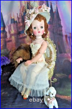 Vintage Madame Alexander Cissy Doll tagged Corset Red hair Blue eyes Hat Poodle