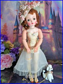 Vintage Madame Alexander Cissy Doll tagged Corset Red hair Blue eyes Hat Poodle